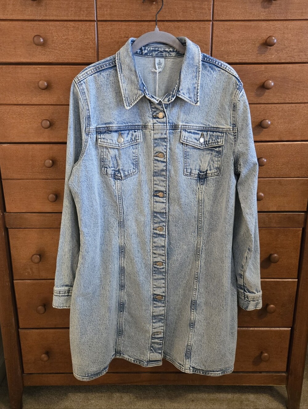 H&M Light Blue Denim Mini Dress Jacket